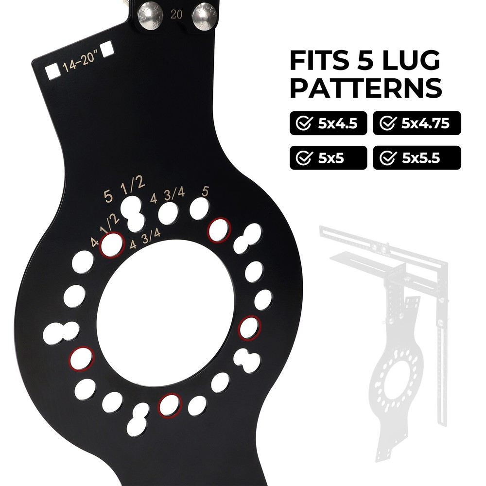 14"-22" Wheel Fitment Simulator Tool For 5 Lug Pattern Wheel Installation Kits ﻿