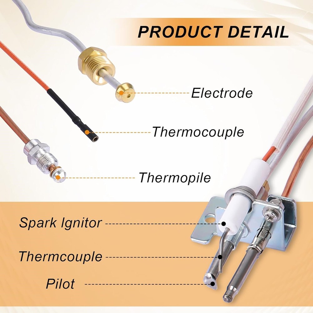 Pilot & Igniter Assembly Kit Replace# SP20075 for Rheem PROTECH GE Water Heaters