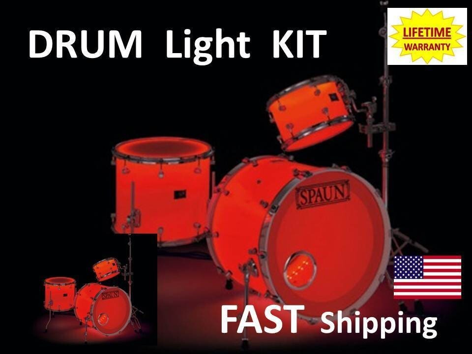 3 4 5 6 7 piece drum kit LED lights - LED lighting system for drum kit