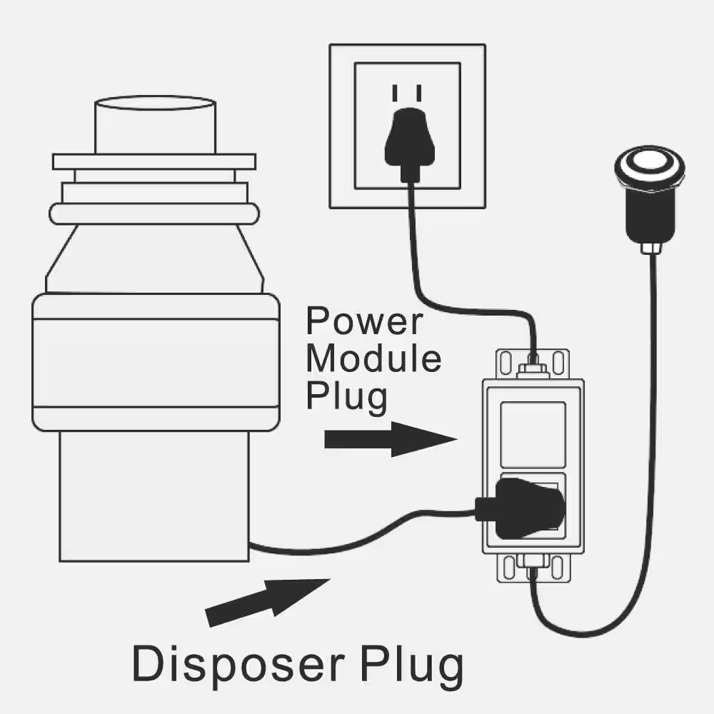 Garbage Disposal Switch Kit in Brushed Nickel