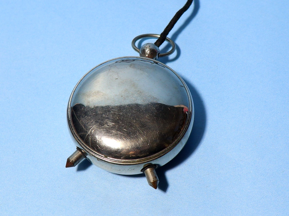 Antique Little Voltmeter Foreign Chrome #HY