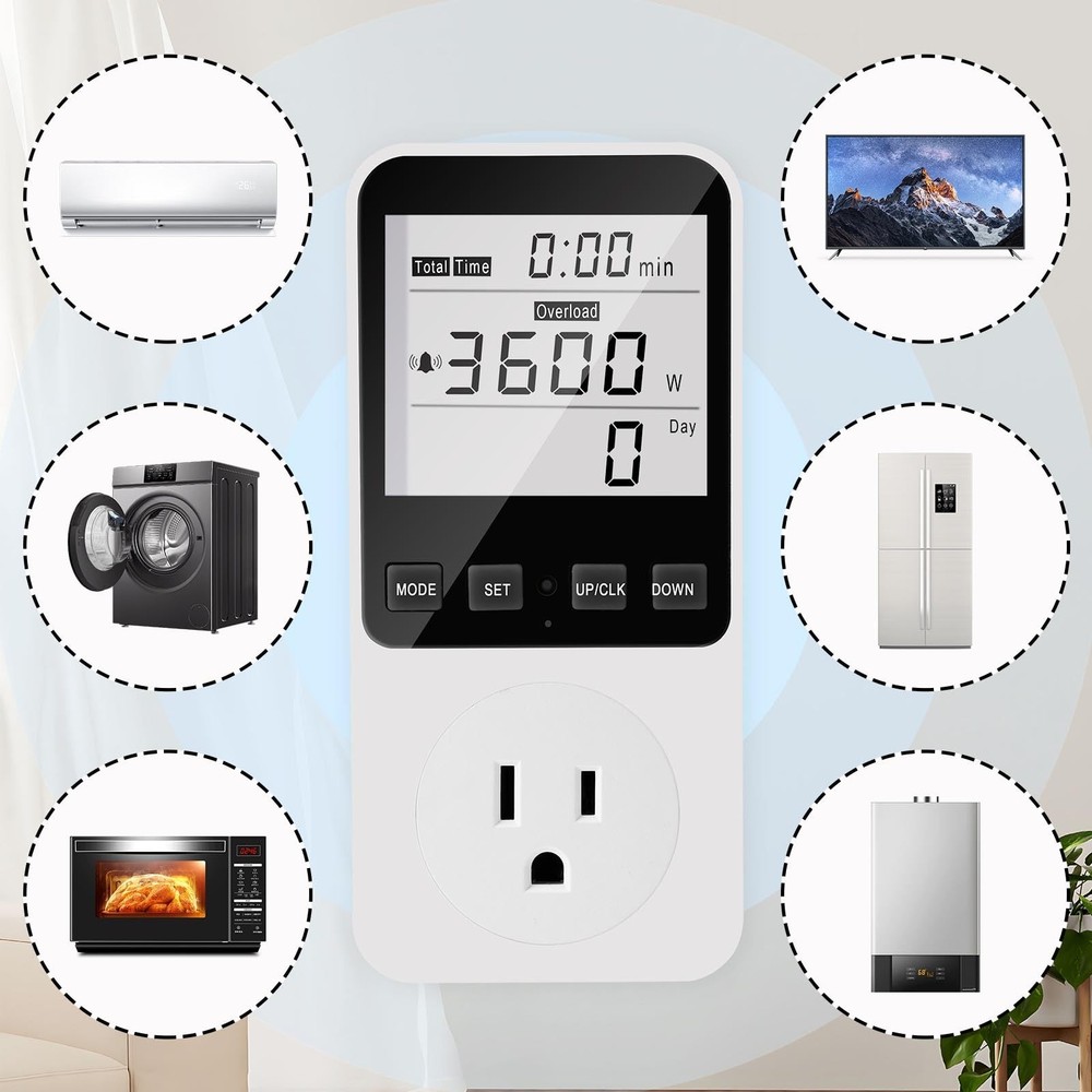 Diymore Watt Meter,Plug-in Socket Power Meter,120V Wide 2PCS Meter