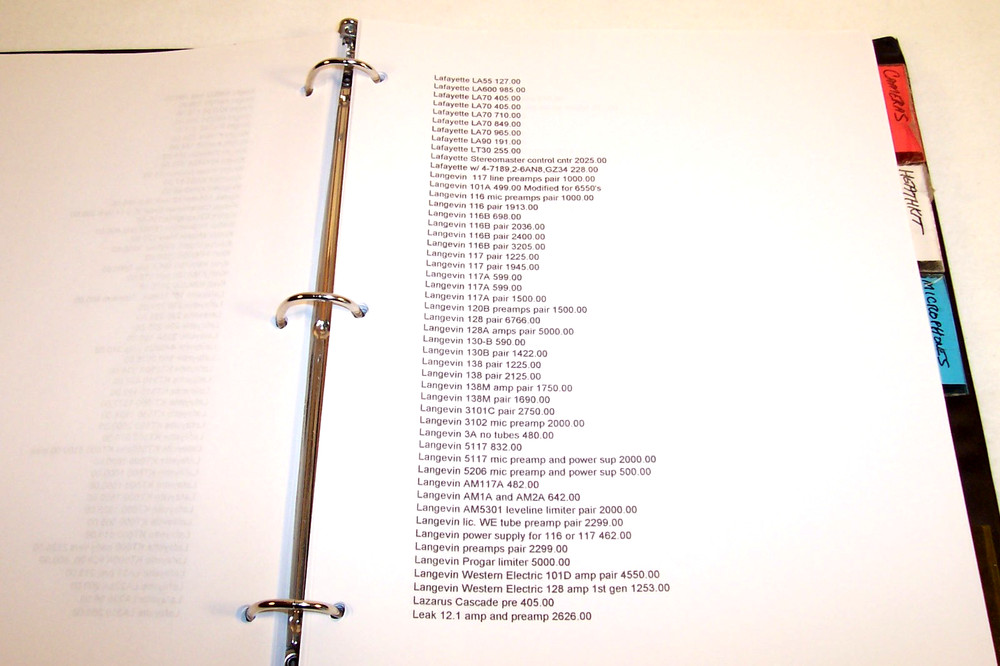 Massive ANTIQUE & HIGH END AUDIO PRICING MANUAL