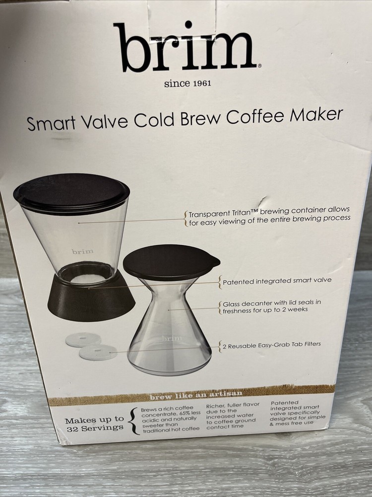 Brim Smart Valve Cold Brew Coffee Maker NEW