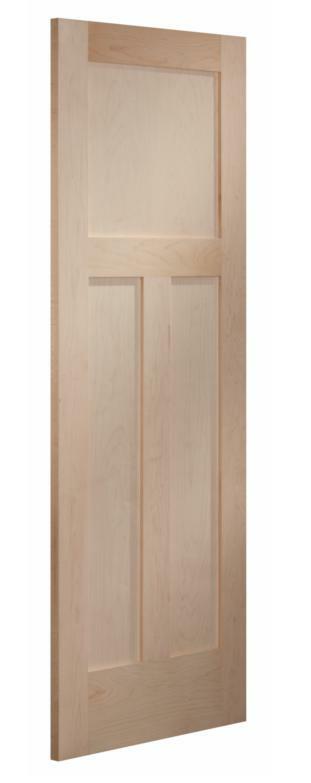 Maple 3 Panel Mission Shaker Flat Panel Stain Grade Solid Core Interior Doors