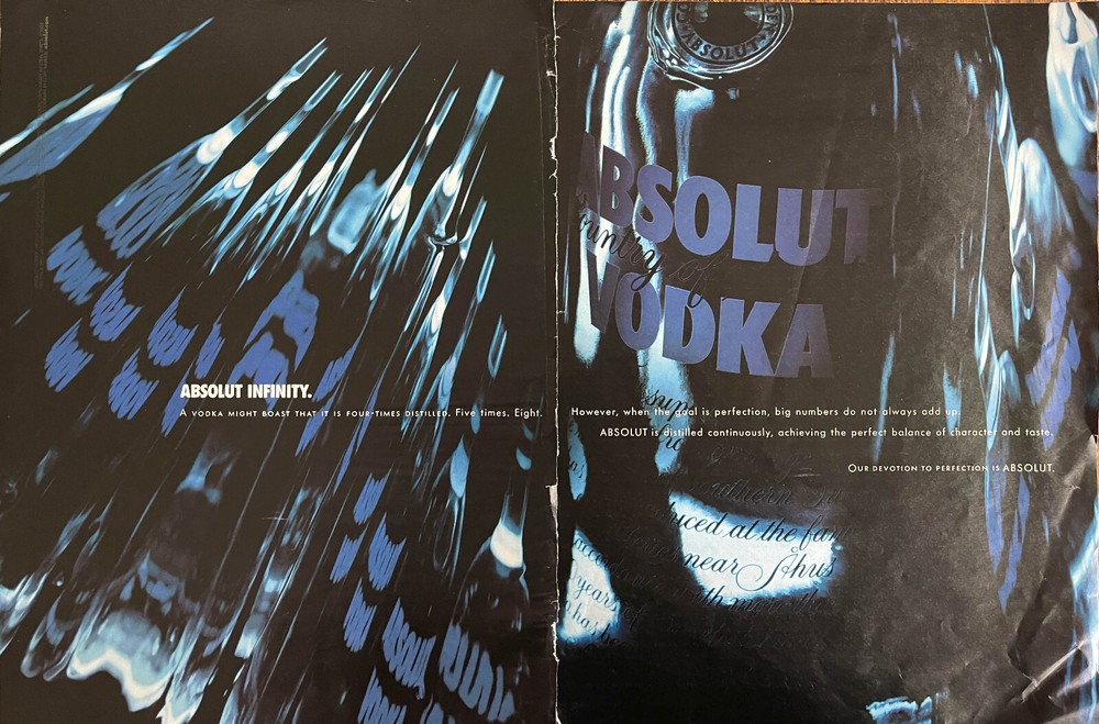 ABSOLUT INFINITY 2003 Vodka Artwork Original Vintage 2 Page PRINT AD