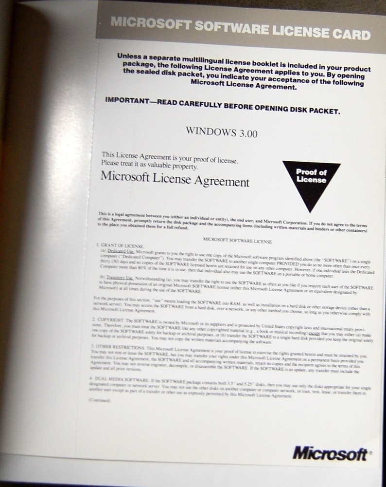 Microsoft Windows 3.0 Software 5 1/4" Disks New in pkg Ships Worldwide