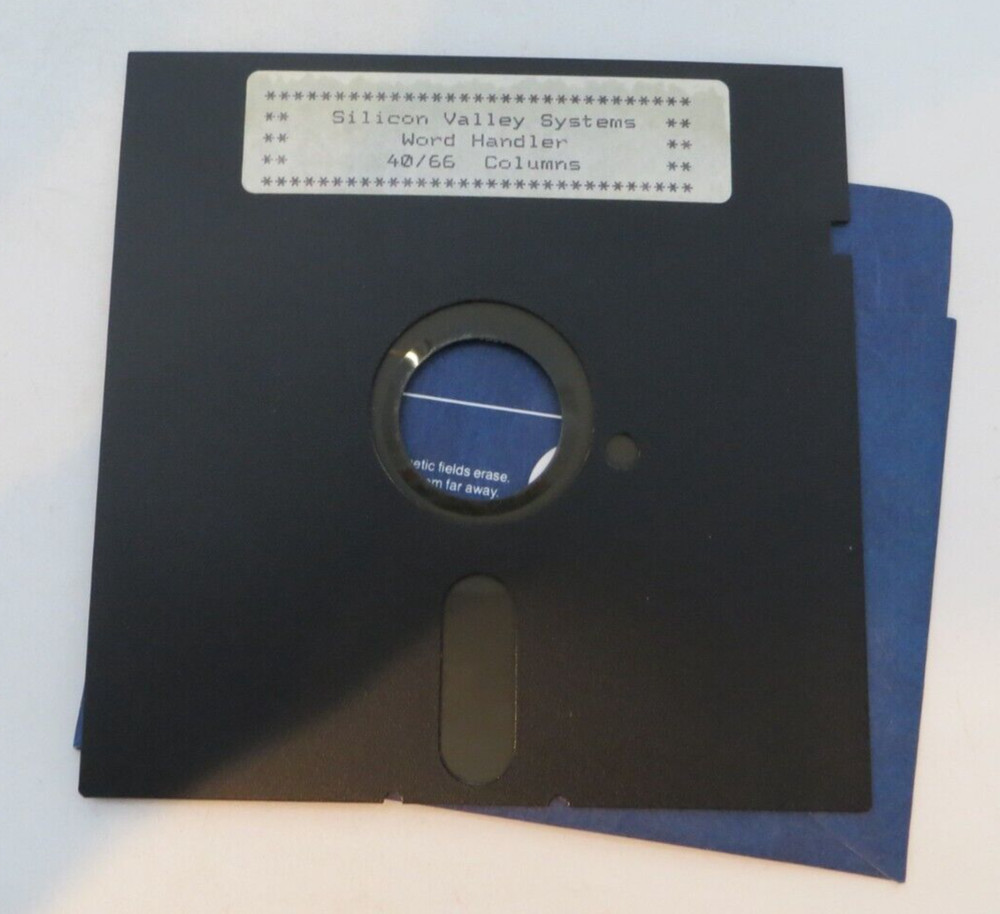 5.25" Floppy Disk SILOCON VALLEY SYSTEMS WORD HANDLER 40/66 80 COLUMNS
