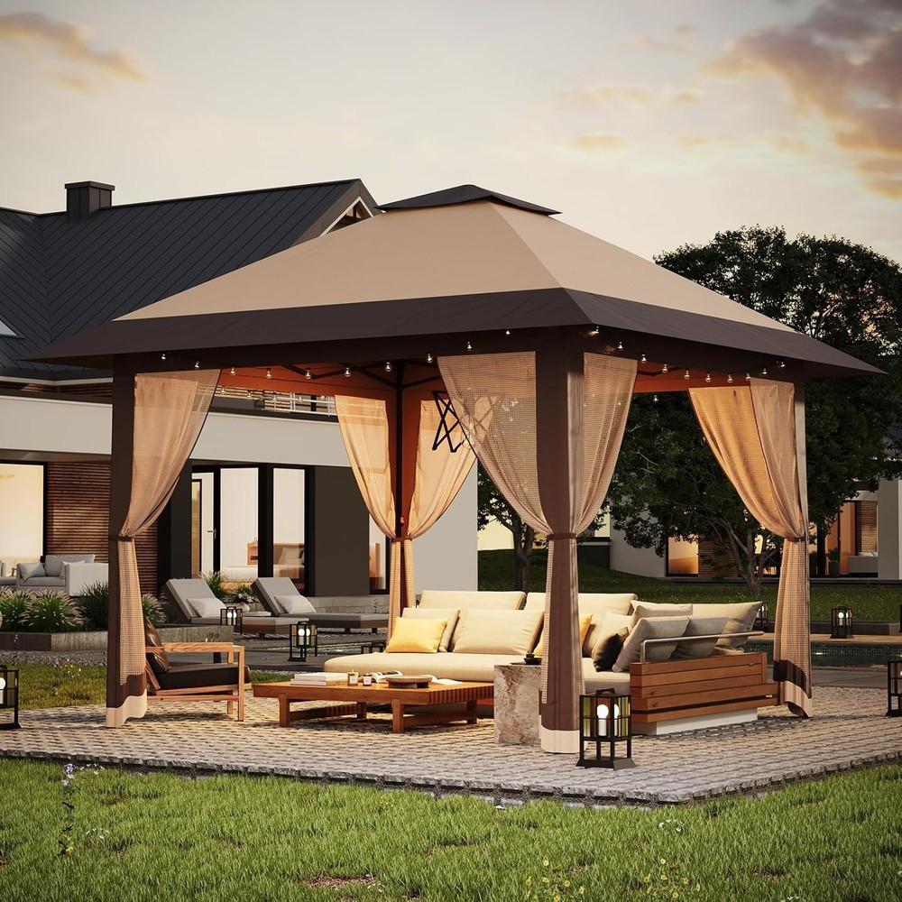 13x13ft Pop Up Gazebo Canopy Mosquito Netting