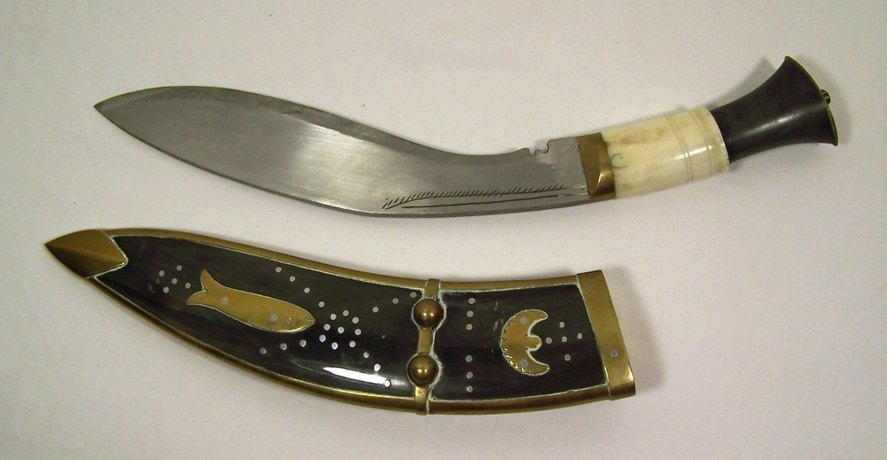 Kukri Knife with Sheath Engraved Fixed Blade