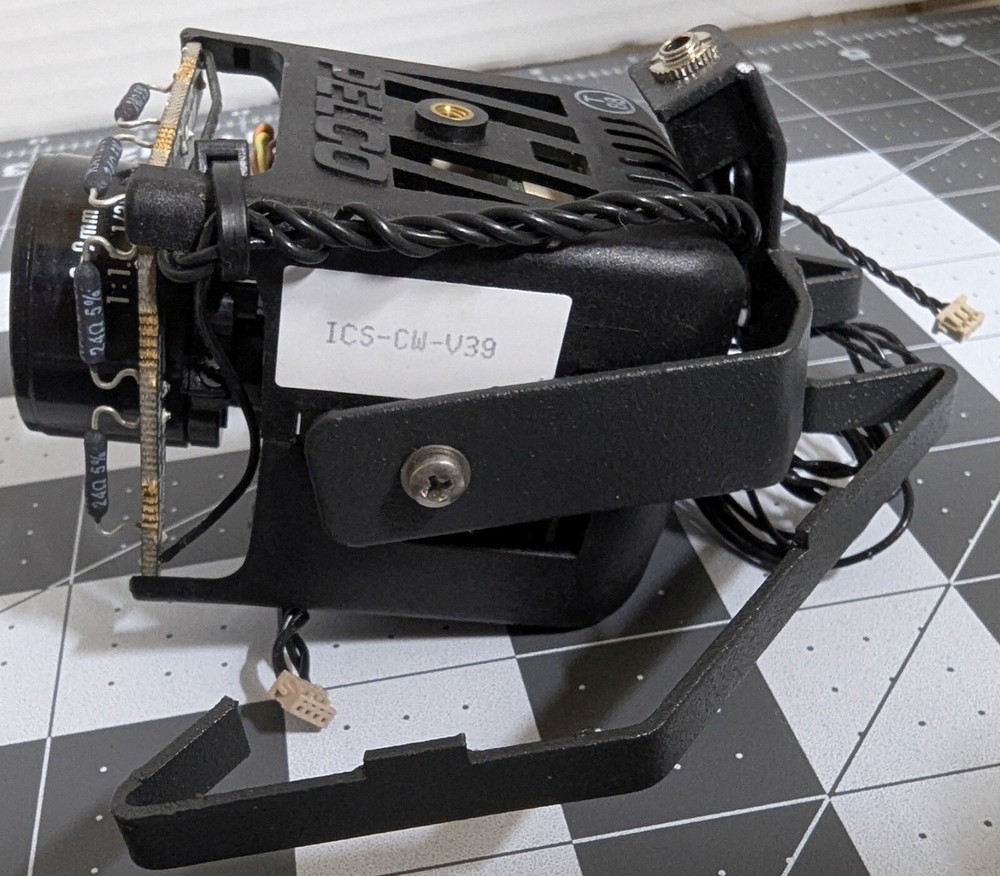 Used Pelco Camera with outer mounting hardware, ICS-CW-V39 3.0-9.0mm camera Set