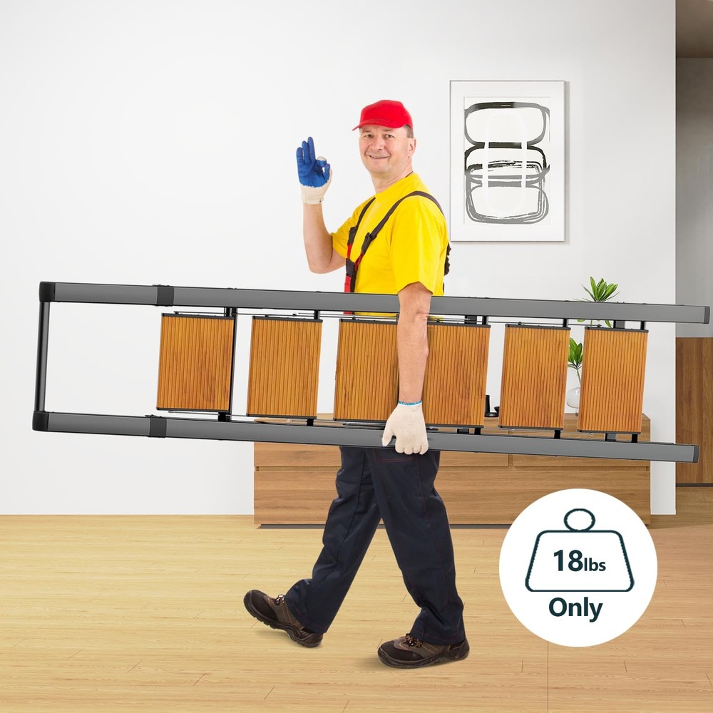 Step Ladder 6 Step Folding, Foldable Tall Ladder with Handrail, Aluminum Step...