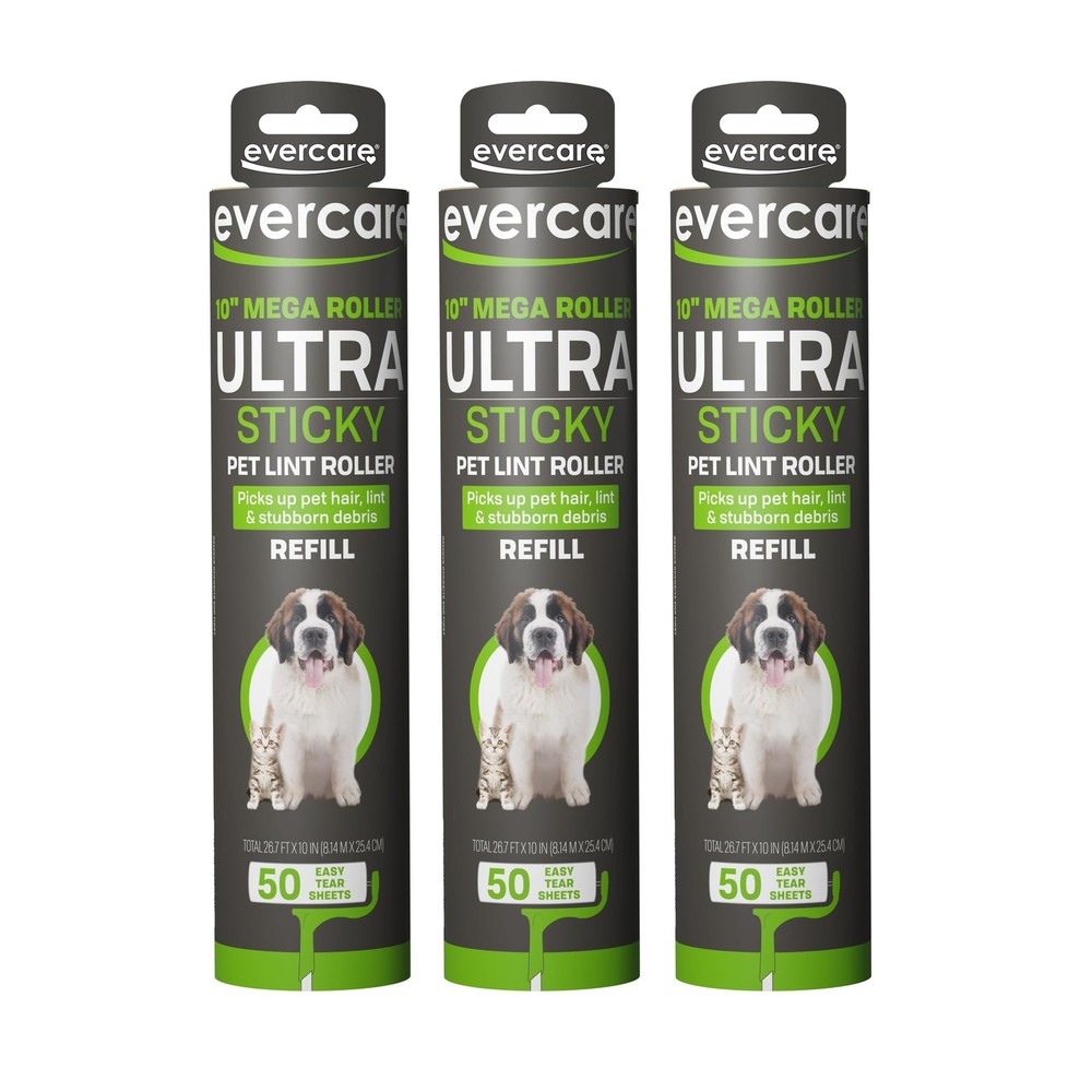 Oversized Lint Roller Refills All Purpose Pet Hair Remover 3 Pack