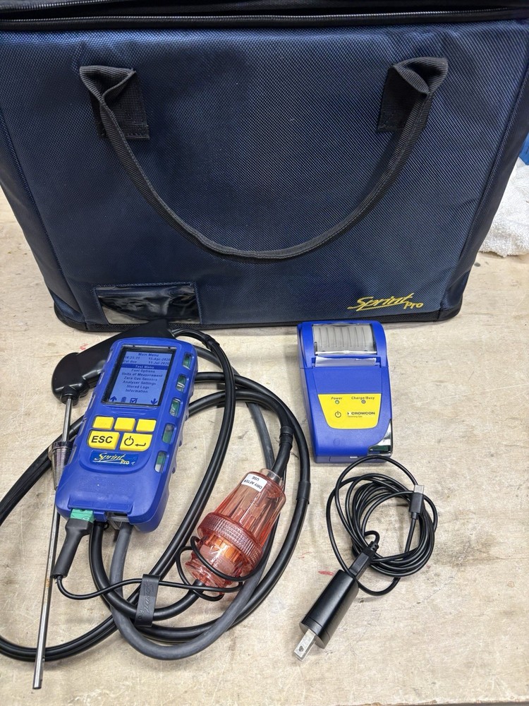 CrowCon Sprint Pro Multi-Function Flue Gas Analyzer W/ Case & Printer