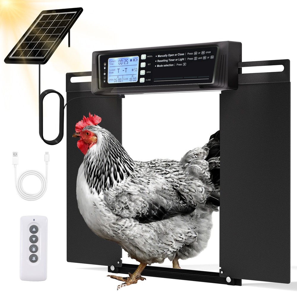 Extra Large Horizontal Opening Automatic Chicken Door W/ Timer & Remote Control