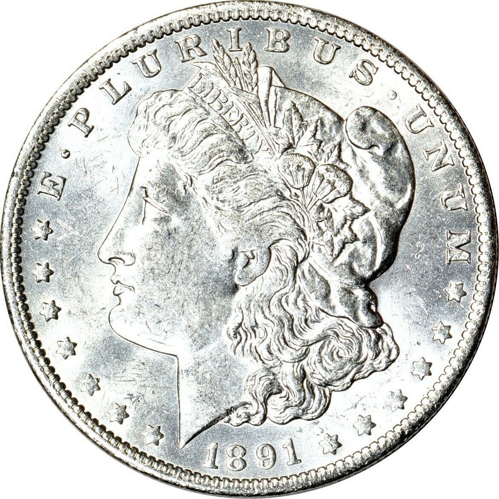 Key Date Beautiful Blast White 1891-o Morgan Silver Dollar