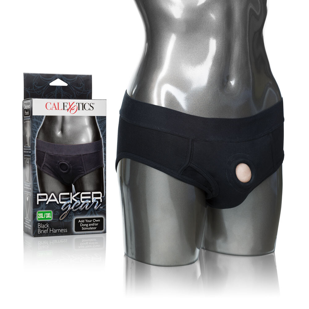 Packer Gear Black Brief Harness - 2XL / 3XL