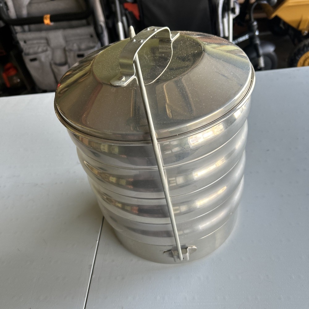 Vintage Regal Aluminum 5 Layer Camping Picnic Cookware Stacking Set