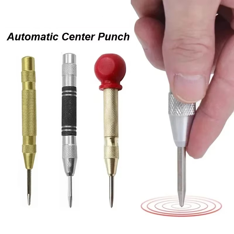 3pcs Automatic Center Punch Adjustable Spring-Loaded Metal Drill Tool Hole Punch