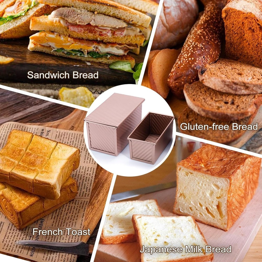 Housewarming Gift: Dual Capacity Pullman Loaf Pan Set, Oven Safe & Non-Stick