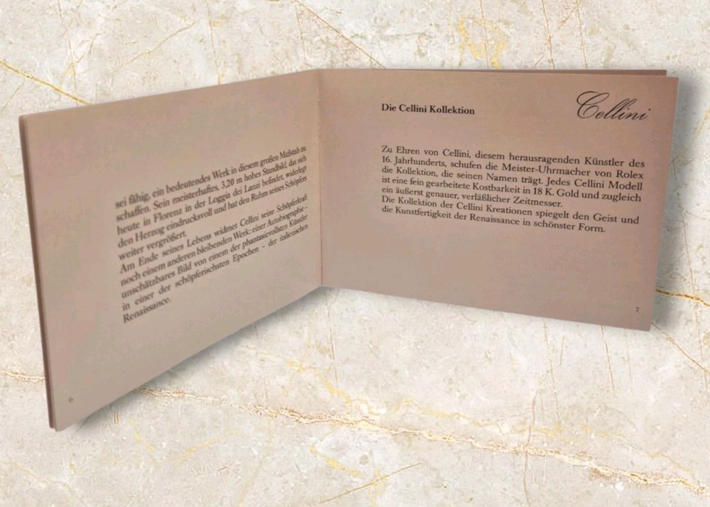 Genuine Rolex Cellini Booklet German 2004 Reference 599.53 DE 02 2004