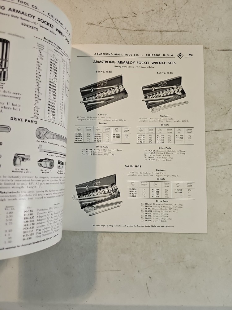 Vintage 1956 Armstrong Bros. Tool Co. Tools Catalog