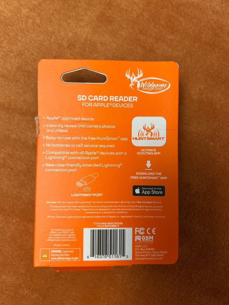 Wildgame Innovations Apple Lightning SD Card Reader