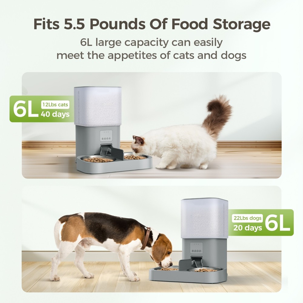Multiple Pets Cat Litter Box Robot Two-Hole Automatic feeder Smart APP Control