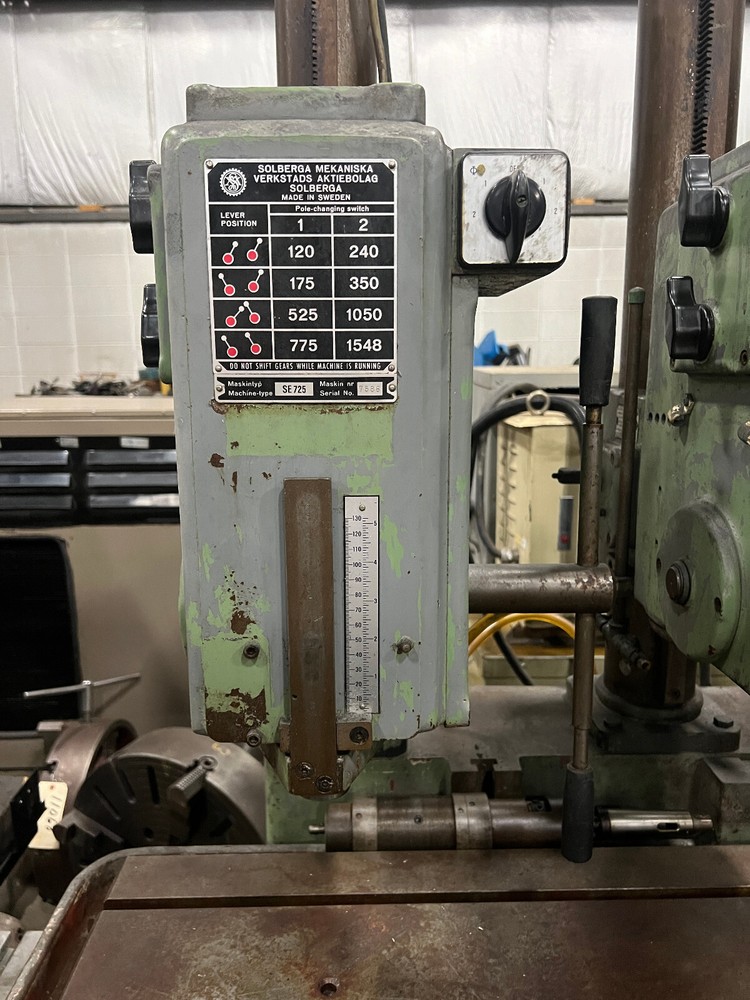 SOLBERGA 4 HEAD DRILL PRESS, MODELS SE725, 16" X 64" TABLE