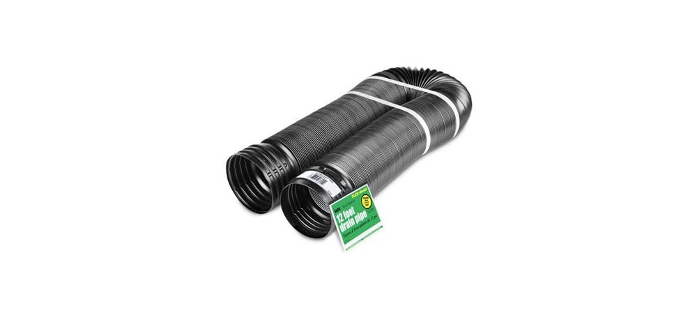 Flex-Drain 51710 Flexible/Expandable Solid Drainage Pipe, 3.37in (Inside