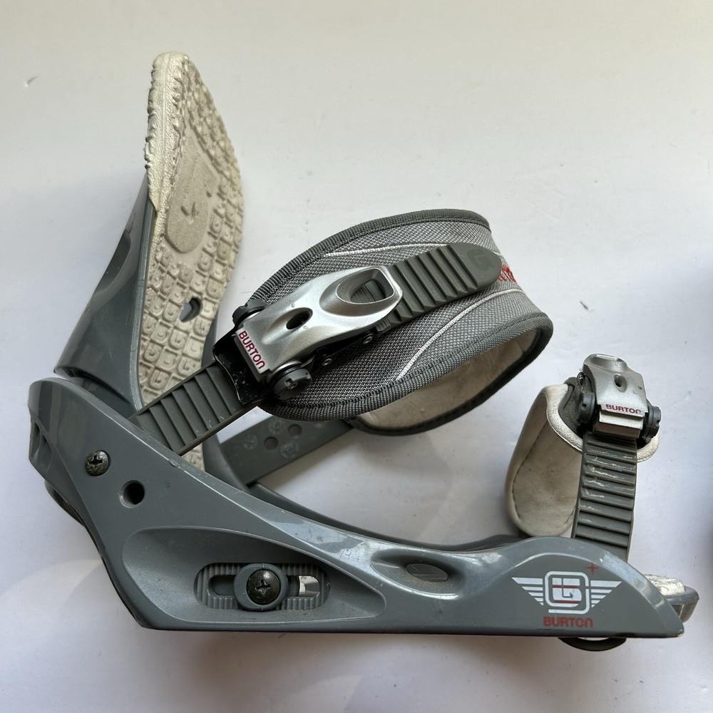 Burton Men's Medium Freestyle Snowboard Bindings Gray White READ