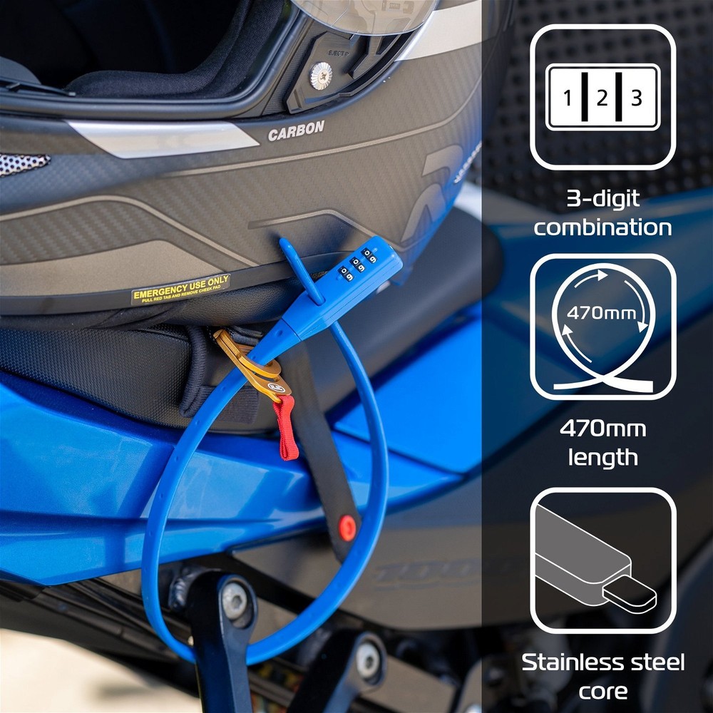 Oxford Products Combi Zip Lock Motorcycle Security Blue