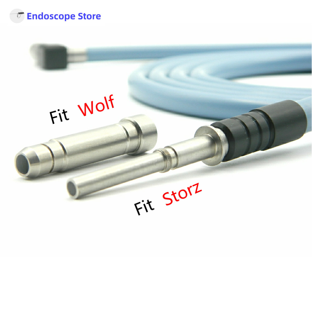 Medical Right Angle Adapter Endoscope Light Source Cable Optical Fiber