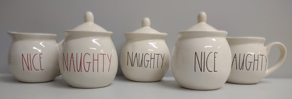 Rae Dunn Naughty & Nice Cream & Sugar Set