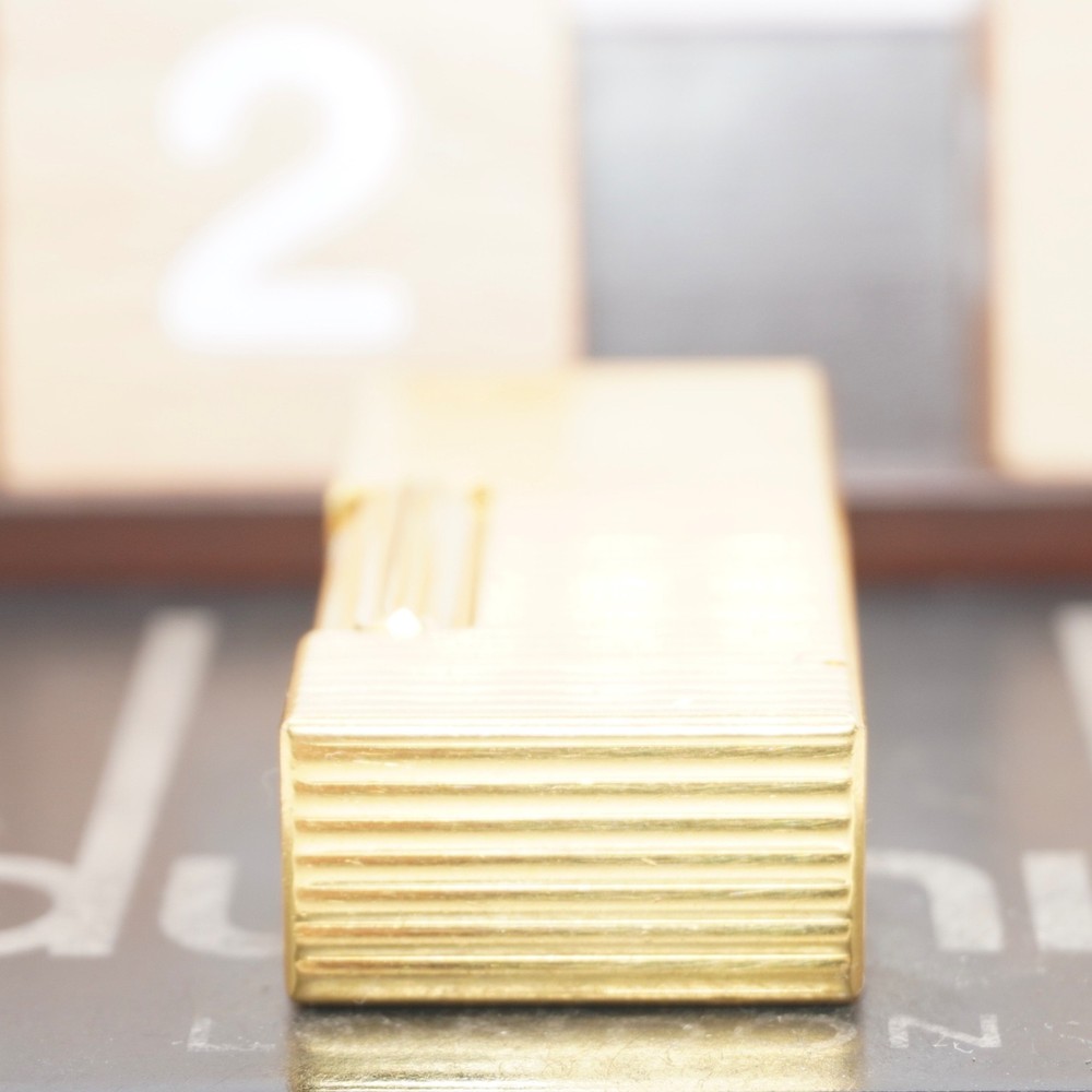 Dunhill Lighter Gold Horizontal stripe_Ultrasonically Cleaned_Working