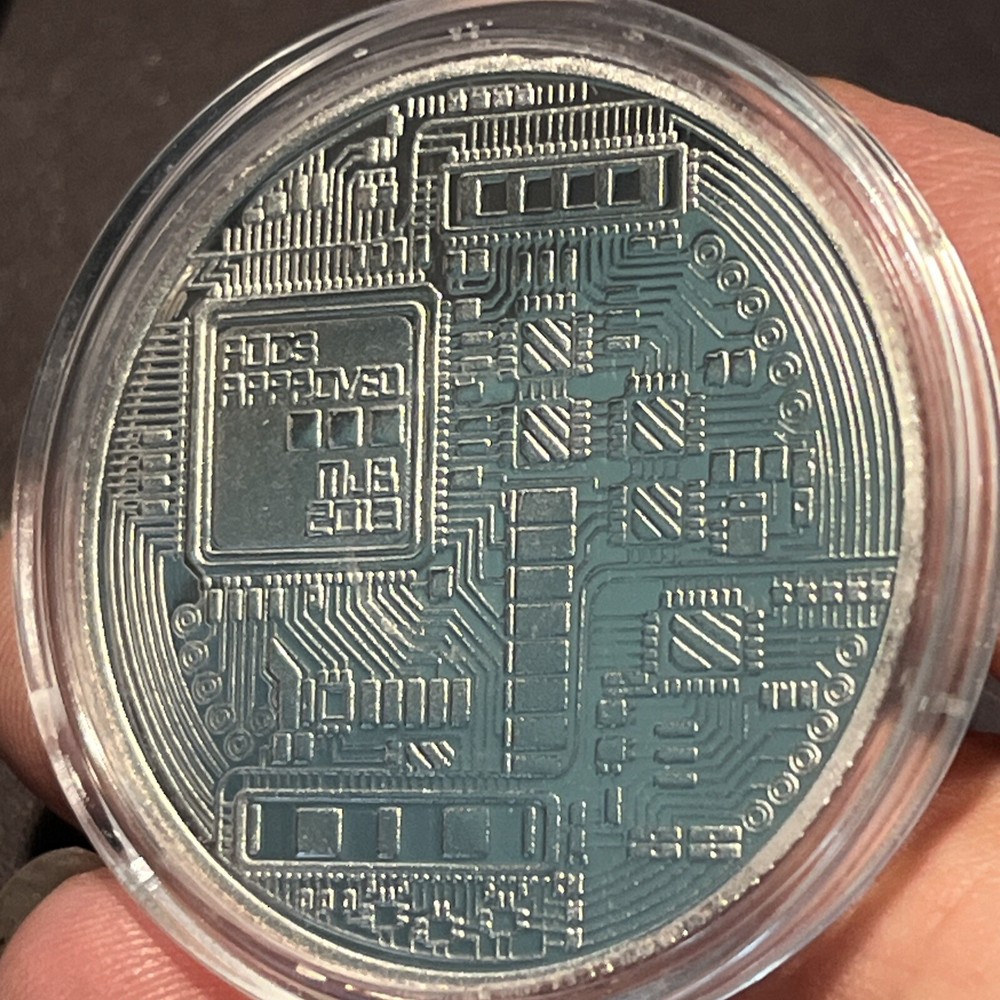 bitcoin coin Silver Plated