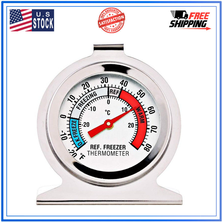 4 Pack Refrigerator Freezer Thermometer Large Dial Analog Thermometer