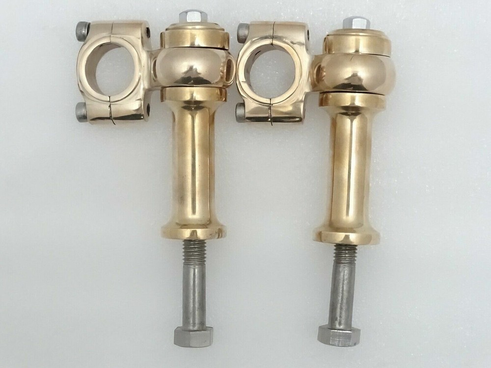 Universal Motorcycle Brass 1" Handlebar Risers Clamp (3" Rise Approx