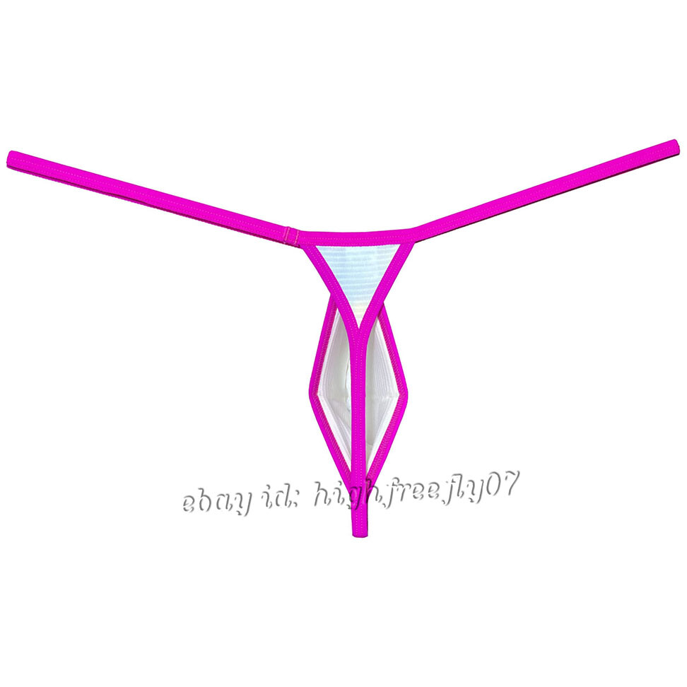 Men Minimal Coverage Pouch Thong Underwear Male Mini Bikini T-back String Tangas