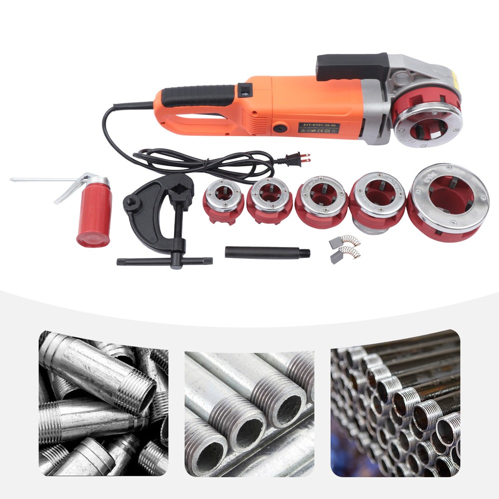 1/2" - 2" Electric Pipe Threader Pipe Threading Machine 2300W 6 Dies