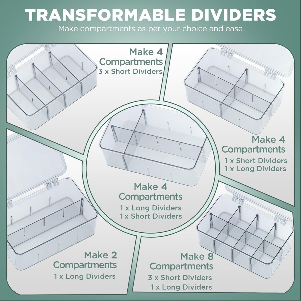 Utopia Home Tea Bag Organizer - Clear Pantry Box With Lids - Stackable