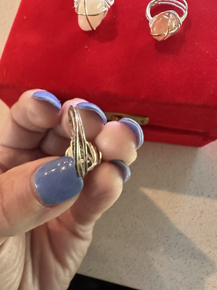 4 Handmade Crystal Rings See Descrip