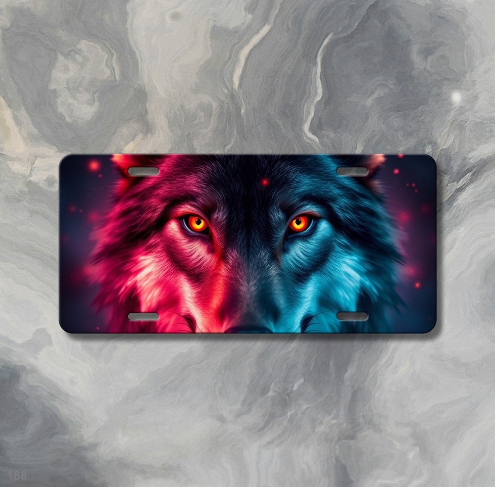 Unique Wolf License Plate Personalized Front Plate Birthday Gift