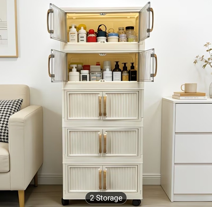 Multi-Functional Foldable Storage Cabinet, with 5-Tier Large Capacity,...