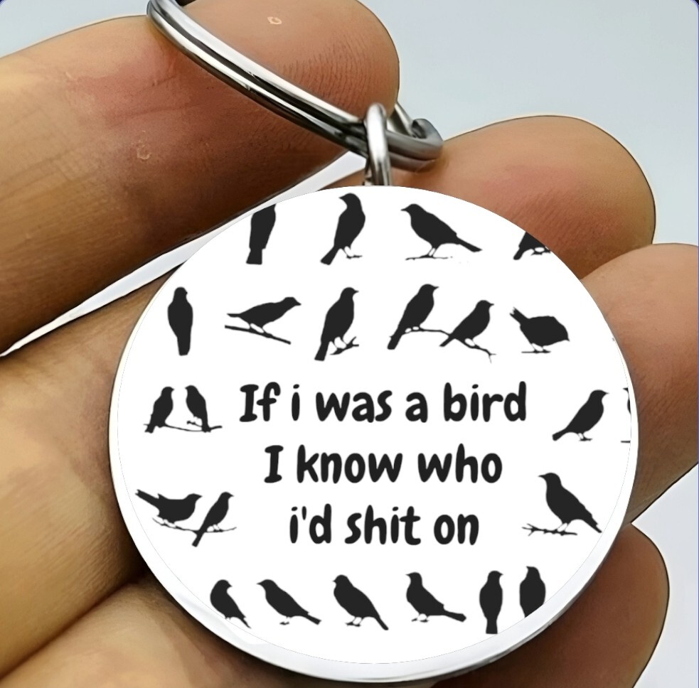 If I Am A Bird Funny Quote Keychain