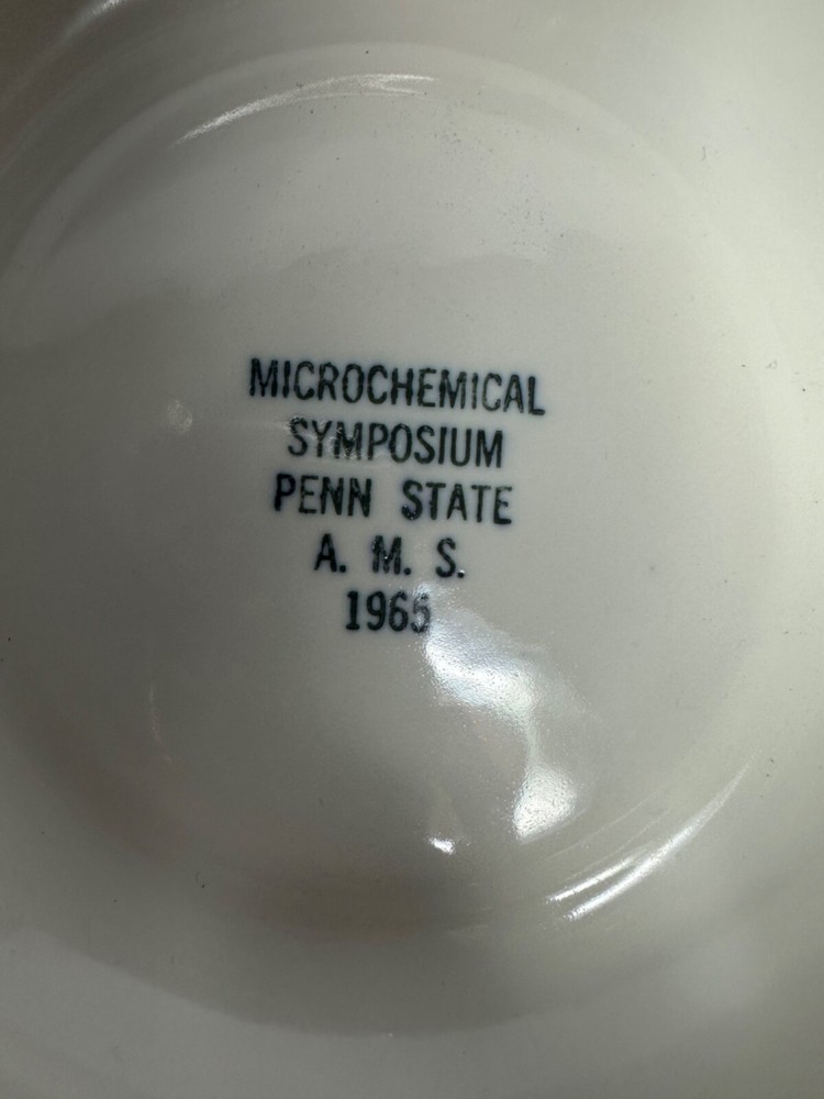 1965 Microchemical Symposium Penn State A.M.S. Ceramic Bowl