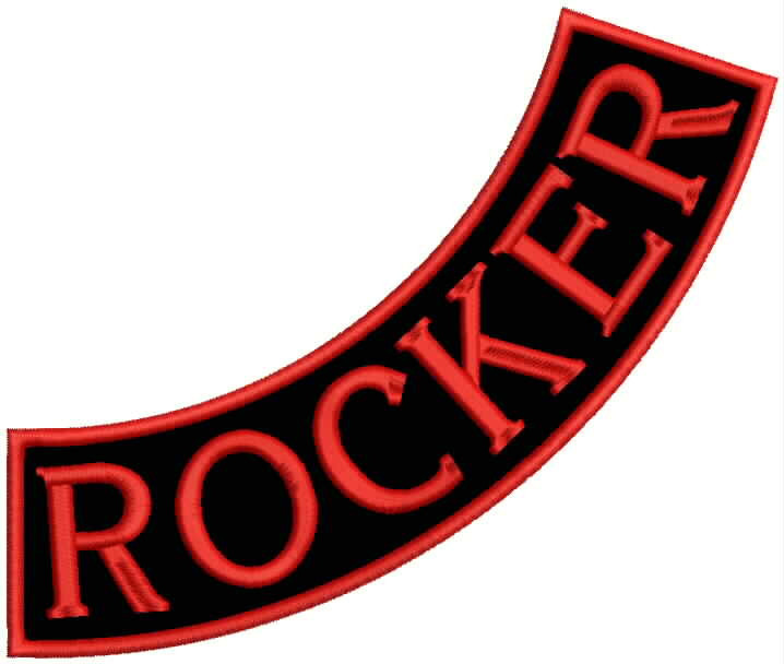 9" CUSTOM EMBROIDERED SIDE ROCKER - Patch Top, Bot or Side - Sew On