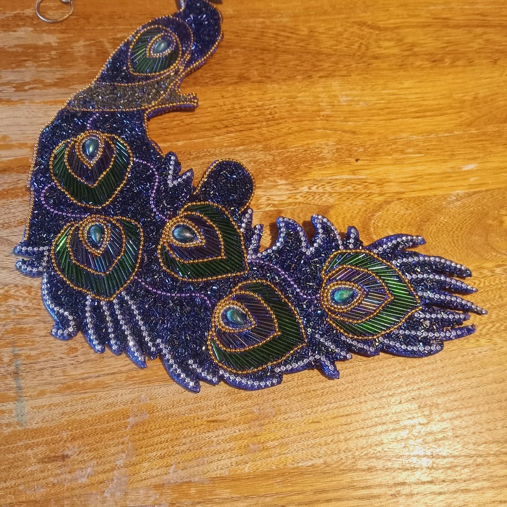 Peacock Beaded Hanging Decor Multi Color Large