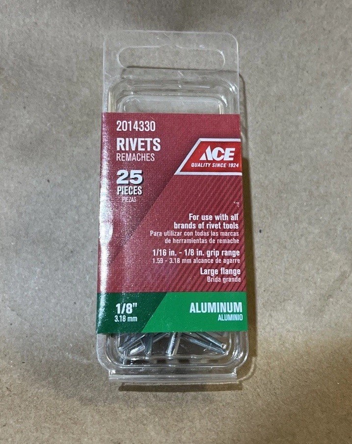 ACE 2014330 Rivets 1/8" Diameter, Aluminum