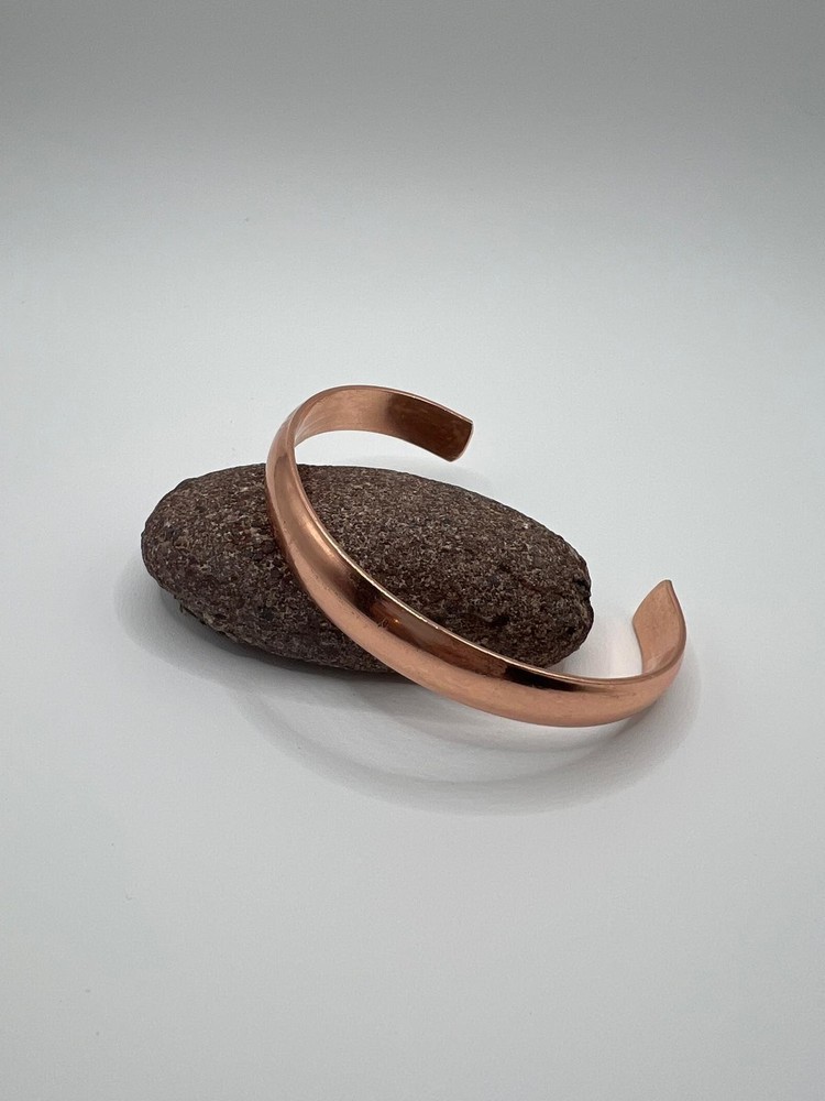 Handcrafted Solid Copper Cuff Bracelet- Adjustable fit for Men and Women